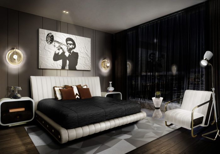 Black interior design bedroom