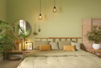 Green bedroom interior design