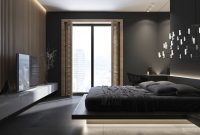 Black interior design bedroom