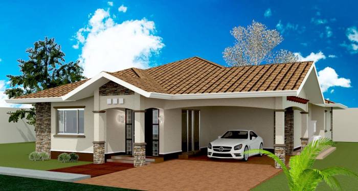 3 bedroom modern bungalow house design