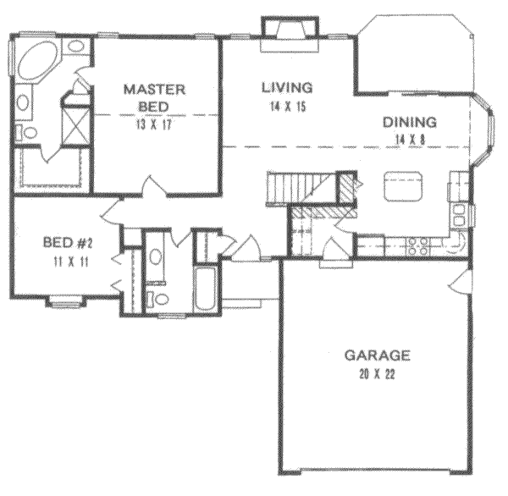 1200 sqft 2 bedroom house design