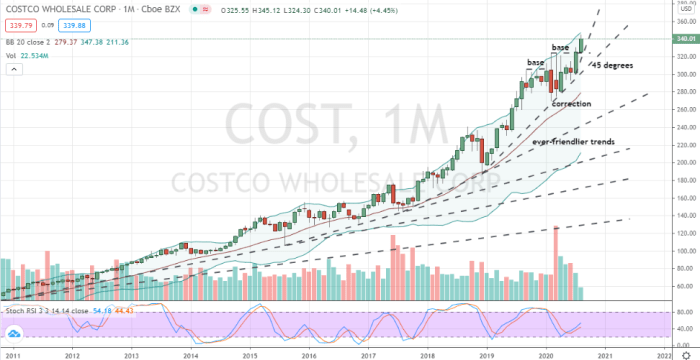 Costco historical stock price